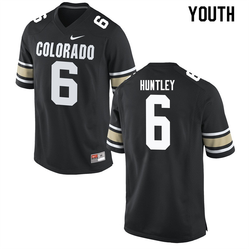 Youth #6 Johnny Huntley Colorado Buffaloes College Football Jerseys Sale-Home Black